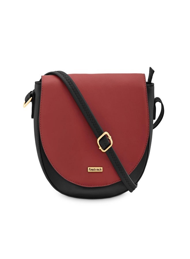 fastrack Red Sling Bag for Women | Sleek Everyday Crossbody with Zippered Main Compartment & Secure Lock | Lightweight Sling for Casual Days, College & Quick Outings - Image 1